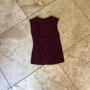 Maroon tank top low turtle neck